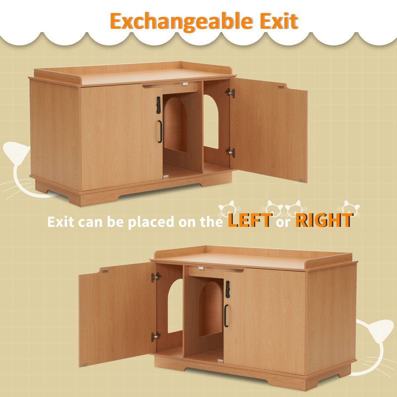 Tucker Murphy Pet™ Cat Litter Box Furniture Hidden With Top Opening, XL